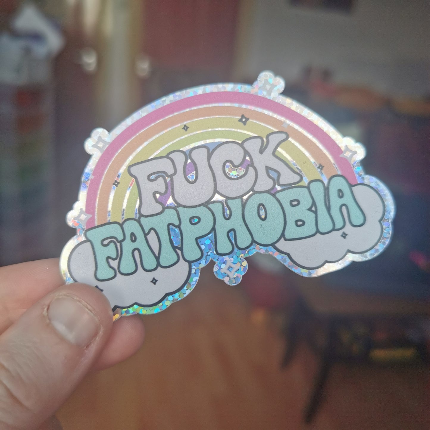 F*ck Fatphobia Glitter Sticker