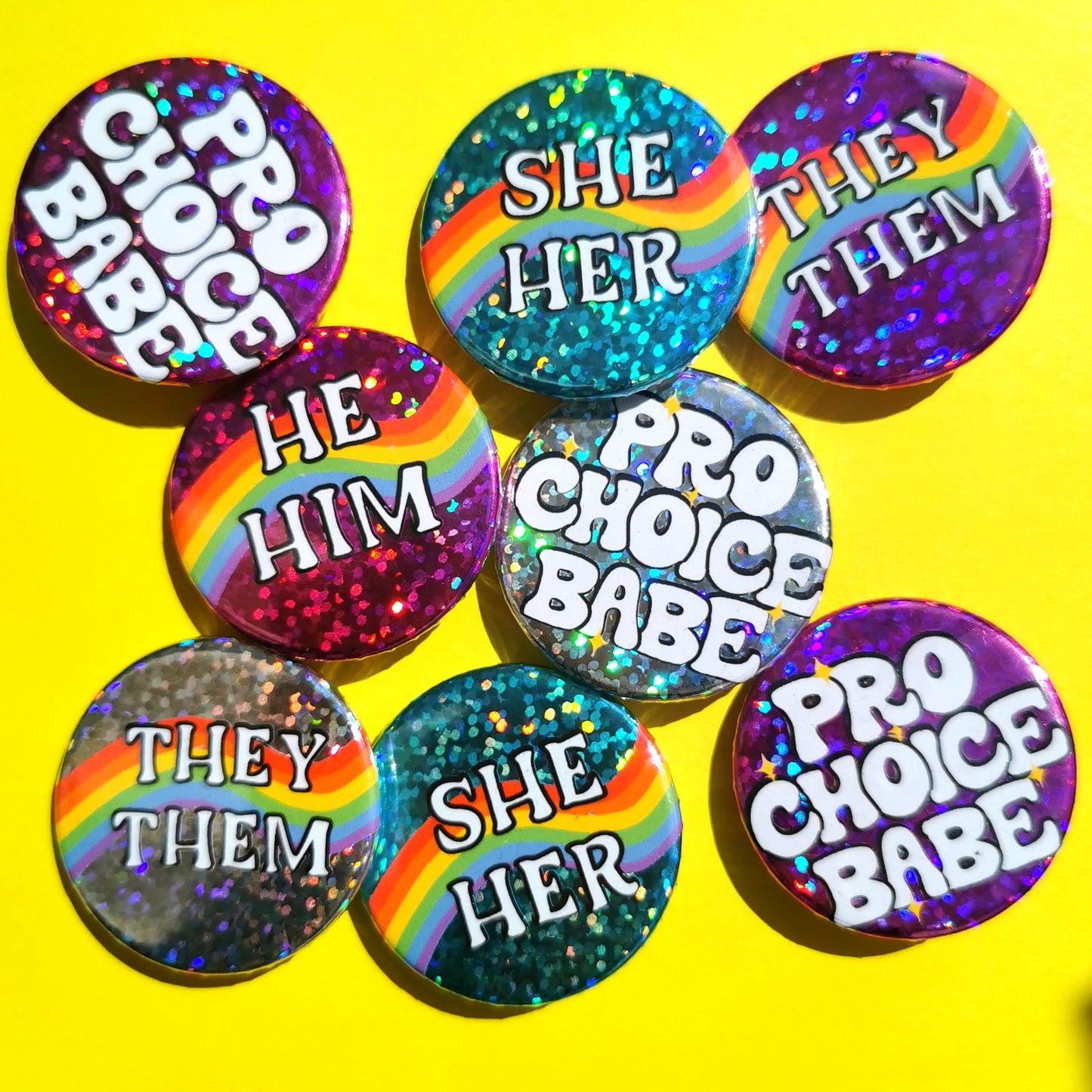 Glitter Badges - Assorted designs